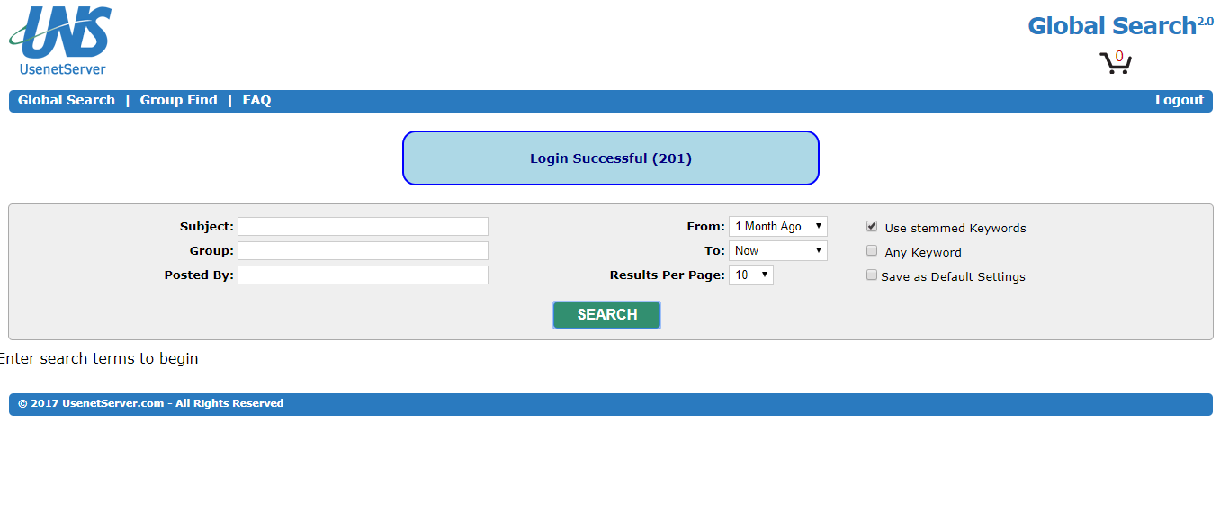 UsenetServer Global Search