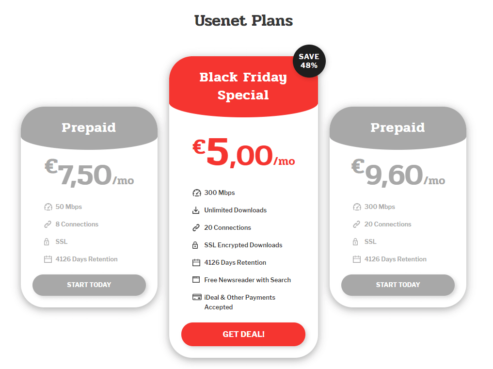 Usenet Black Friday Cyber Week